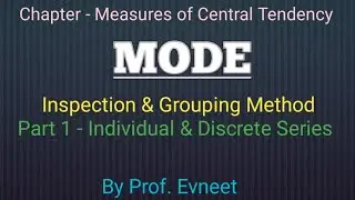 Mode Individual series | mode discrete series | mode in individual discrete and continuous series
