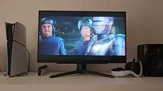 Lg ultragear 27gr75q-b, playstation 5, RoboCop Rogue City, modo calidad.