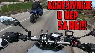 Agresivinija voznja sa Yamahom R6 - U REP !!! *MT-09 vs R6 *