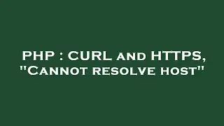 PHP : CURL and HTTPS, 