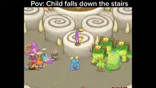 Child falls down the stairs (My Singing Monsters meme)