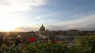 Vatican Sunset Skyline - Copyright Free Stock Footage Video Clip