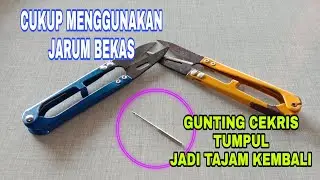 Cara asah gunting cekris pakai jarum