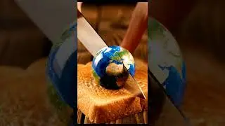 Earth Is cutting ✂️ Into Bread 😳🌍 | AI Edit #asmr #satisfying