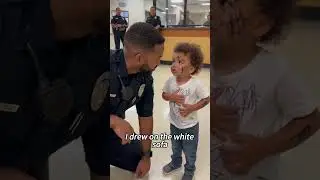 Police Officer Loses It After Toddler Confesses Crime 🤣🖊️ #Shorts