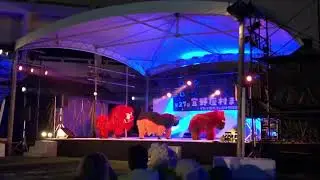 宜野座村祭り 　獅子舞　獅舞風　夢宝太鼓　コラボ