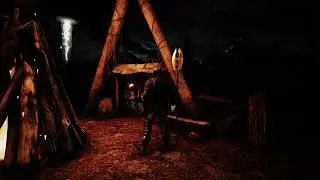 Relax ing Immersive Cinematic.Medieval knight on patrol duty.Fall asleep to burning wood .Music