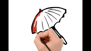 Umbrella coloring page and Learning Colors
