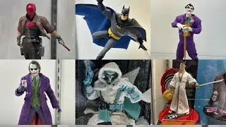 New Mezco Toyz Red Hood, Batman, Joker action figures on display Nycc 2025