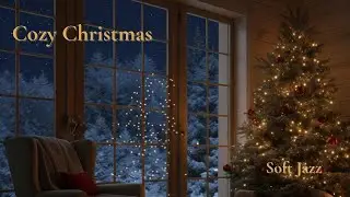 Christmas Window at Night 🎄 Cozy Snowfall & Soft Jazz Ambience