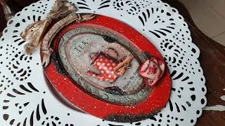 DIY: A kitchen pendant worn away by time / Nadgryziona zębem czasu kuchenna zawieszka. Decoupage