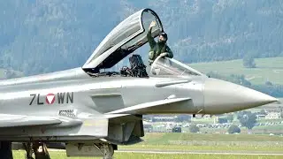 (4K) Great Pilots! 2x Austrian Air Force Eurofighter EF2000 Display and Waving Taxiing at Zeltweg!