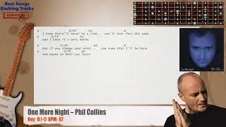 🎸 One More Night - Phil Collins Guitar Backing Track with chords and lyrics