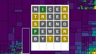 Nicer Trees Spend Fewer Bytes: compressing 12947 Wordle words into 12155 bytes