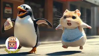 Mini Cheese Pizza Hamster vs Penguin! #ep4