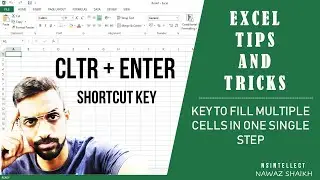 Excel Tips And Tricks : SINGLE STEP TO FILL MULTIPLE CELLS IN ONE STEP | USE OF CLTR +ENTER IN EXCEL