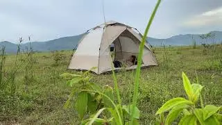 A Simple Morning Camping: Fresh Mountain Air, Simple Breakfast, and Quiet Tent Relaxation