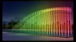 Rectangle water fountain design animation 3