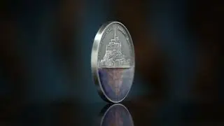 Mont Saint Michel Abbey 500th Anniversary 2 oz Antique finish Silver Coin 5$ Niue 2023
