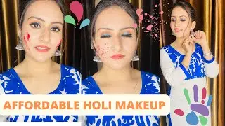 Step by Step Holi makeup look || Affordable Holi makeup || Holi Makeup 2022 || Colorful Holi makeup