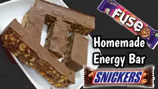 Homemade Snickers, Fuse Chocolate Bar Recipe in Tamil | Energy Bar at Home Caramel Filled Snickers