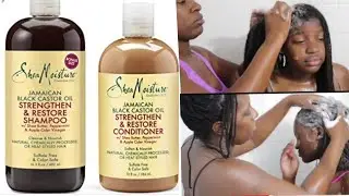 FIRST TIME TRYING SHEA MOISTURE JAMAICAN BLACK CASTOR OIL SHAMPOO AND CONDITIONER ON MY LOCS