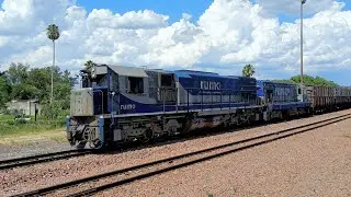 Trem com GT22 + G12 Rumo cruzando o p&aacute;tio de Bag&eacute; (RS) - Retornando do porto de Rio Grande-RS!
