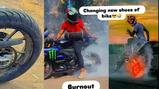 New tyre￼ for Dilruba ❤️🤪 tire, changing video of r15m😎￼#r15 #automobile #motovolgger #viral #viral 