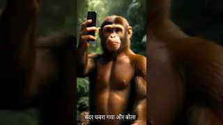 🐒 बंदर और मोबाइल फोन 📱 | Funny Moral Story in Hindi | मज़ेदार सीख वाली कहानी 😄#comedy #funny