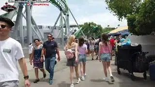 Universal Orlando Walking - [Hulk Coaster Turnoff to The Incredible Hulk Coaster]