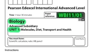 A level | Biology | unit 1 | Edexcel | October 2022