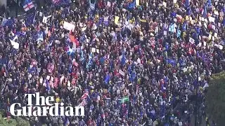 Aerial footage shows scale of march for second Brexit referendum in London