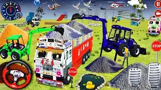 🛑 Drive jcb 🕹️ and uploading stone 🛻🚨 from dumper truck in game #truck #jcb #tractor #dumper 