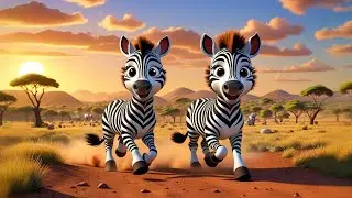 Four Baby Zebras Zoom at Noon + More Nursery Rhymes & Kids Songs