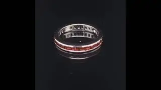 Princess Cut Rhodolite Garnet 3.30 ctw* Channel Set Eternity Ring 18K Gold | R-1042223T8RHW