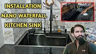 How to install nano waterfall kitchen sink | waterfall sink installation | waterfall sink fitting,