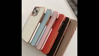 Apple iPhone Case Lychee Pattern Plating Gold Edge Cover