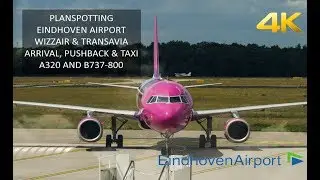 [4K] Planespotting | Eindhoven Airport [EIN/EHEH] | Pushback, Taxi & Arrival