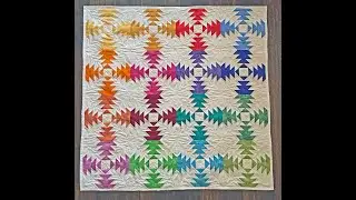 AccuQuilt Pineapple Class Cut Blocks with Free Motion quilting details