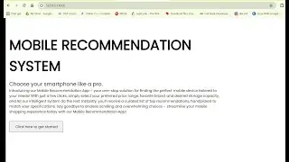 Mobile Recommendation using Django REST Framework (MobiSense)