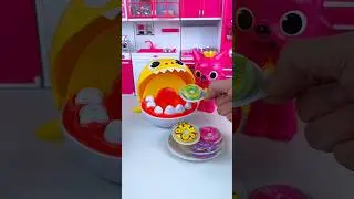 Satisfying Unboxing Pinkfong & Funny Shark 🦈🍬 | Mini Kitchen Toy Playset ASMR Video 🎁