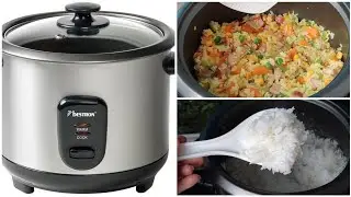 How to cook rice. Bestron ARC100, 1 liter unbox& test/ Stainless steel rice cooker with steamer