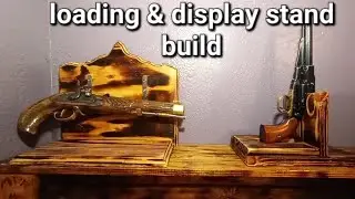 Building loading / display stands for my sidelock and revolver with reused material