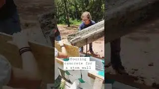 Pouring Concrete for STEM Wall #shorts #realestate #diy #house