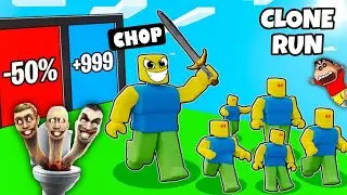 NOOB vs PRO vs HACKER in ROBLOX SKIBIDI CLONE RUN with CHOP SHINCHAN