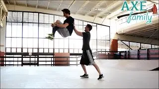 He went for it!  - Standing Backflips with Axe Family