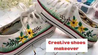 DIY Hand Embroidered & Hand Painted Canvas Shoes | Unique Custom Footwear Design