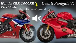 Ducati Panigale V4 vs Honda CBR1000RR Fireblade Exhaust Sound.