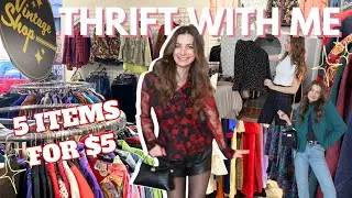 THRIFT CHALLENGE: can I thrift FIVE items for $5??? | classic, chic, 90's style haul ✨