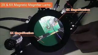 Magnetic Helping Hands Soldering Third Hand elping hands tool with 3X & 6X LED Magnifying Lamp